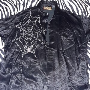 COPY - Dragonfly Spider Web goth lounge shirt